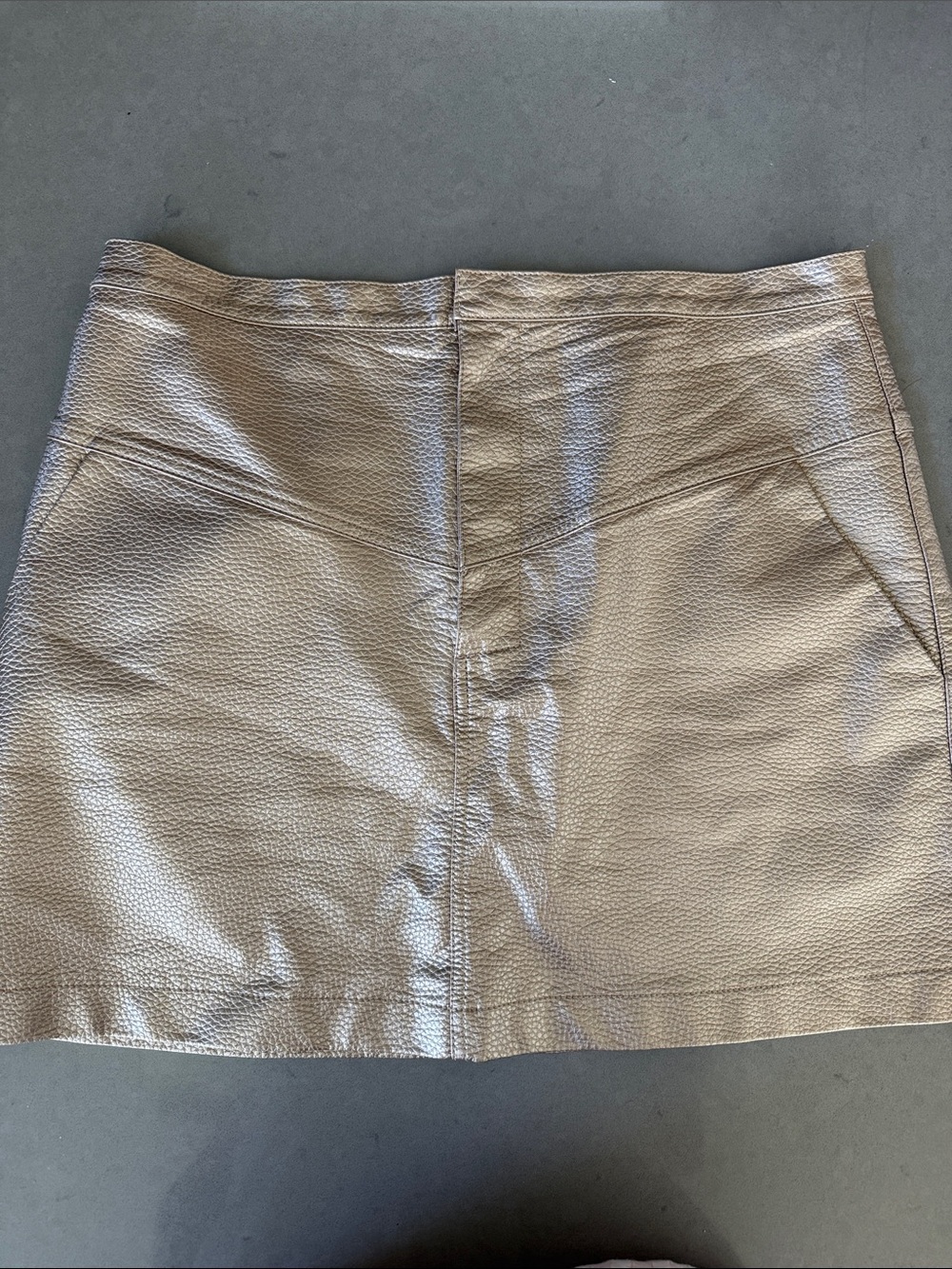 Metallic faux Leather gold Mini Skirt saltwater luxe large